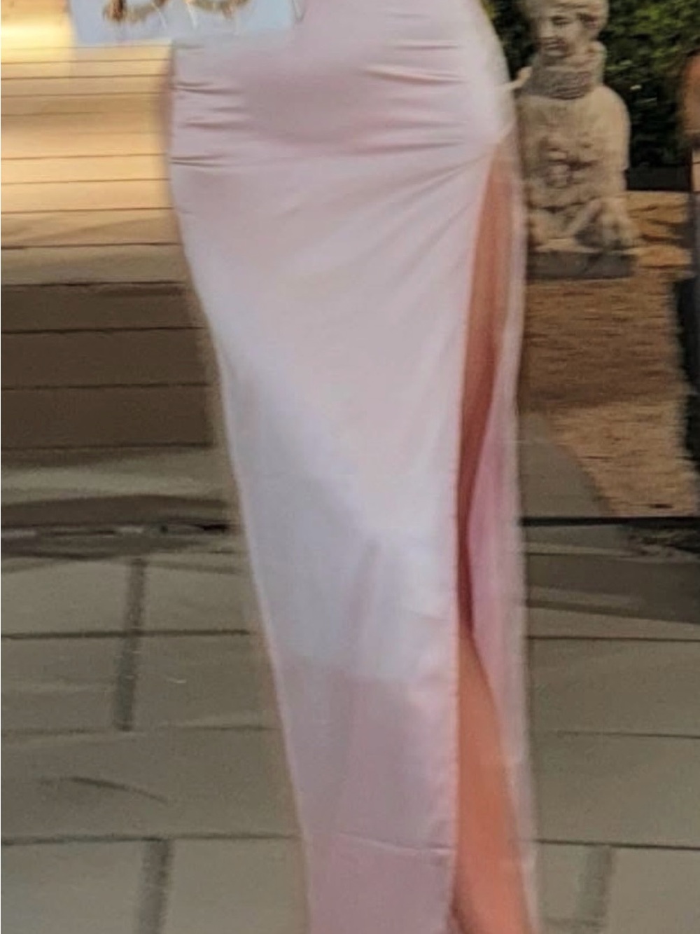 Elegant Pink High-Slit Maxi Skirt